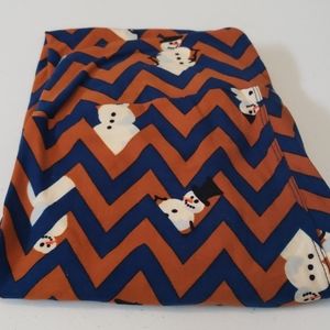 Vintage Lularoe Snowman Chevron Leggings OS